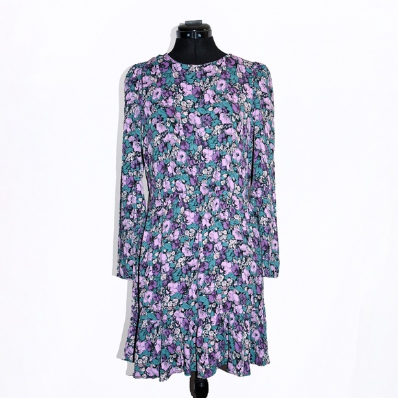 Brand new & Other Stories Lavender Turquoise Floral Mini Dress - Picture 6 of 15